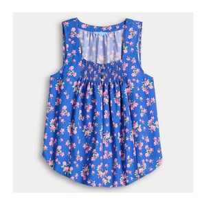 NWT Draper James Blue Floral Sleeveless Squareneck Blouse Top Sz XL